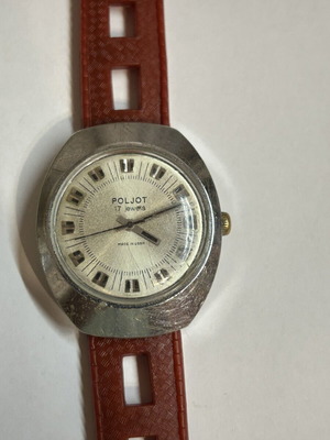 Poljot men's mechanical watch used, 17 jewels, silver