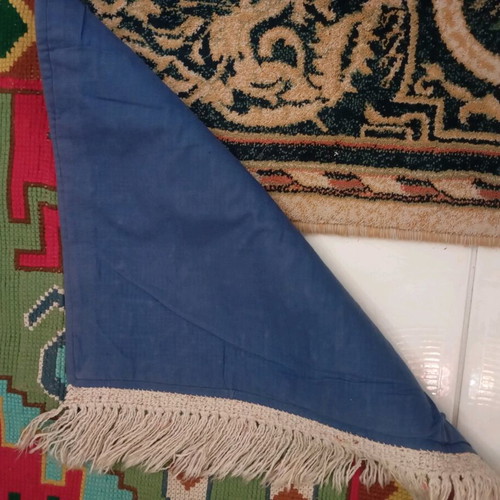 Set of 2 handmade embroidered rugs 1960s like new