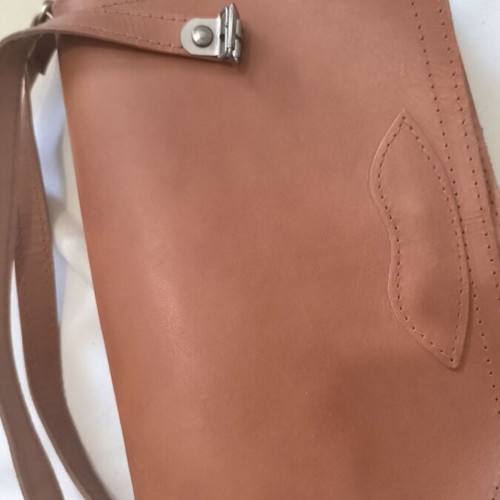 Leather side bag new, beige