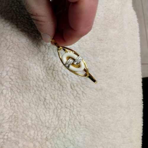 Bracelet new openable gold plated, white and gold color