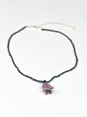 Spring necklace custom made in black and pink