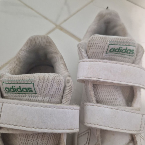 Adidas kids' sneakers size 26, white and green