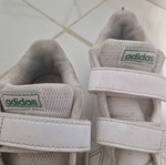 Adidas kids' sneakers size 26, white and green