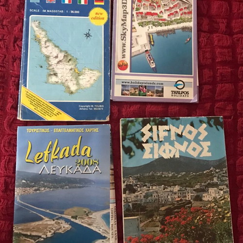 Maps of Greece and islands like new, tourist and cultural