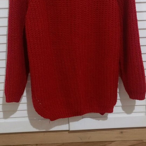 Pullover small used, dark red with wide stripe and 3/4 sleeves