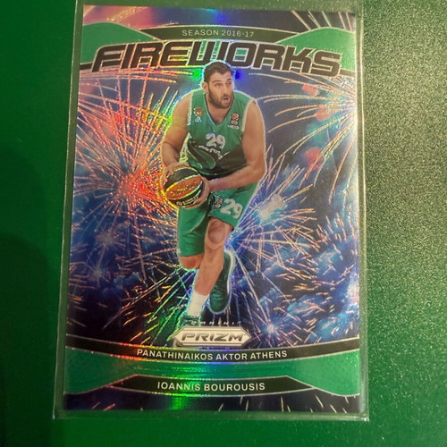 2024-25 Panini Euroleague Fireworks green Ioannis Bourousis card like new