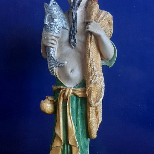 Chinese Fisherman Figurine used, 22cm