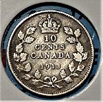  UK GEORGIVS V INDIA TWO ANNAS 1913, CANADA  10 CENTS 1913, 3 PENCE AUSTRALIA1927 .