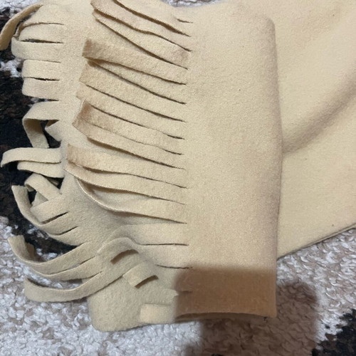 Beige neck scarf like new with fringes