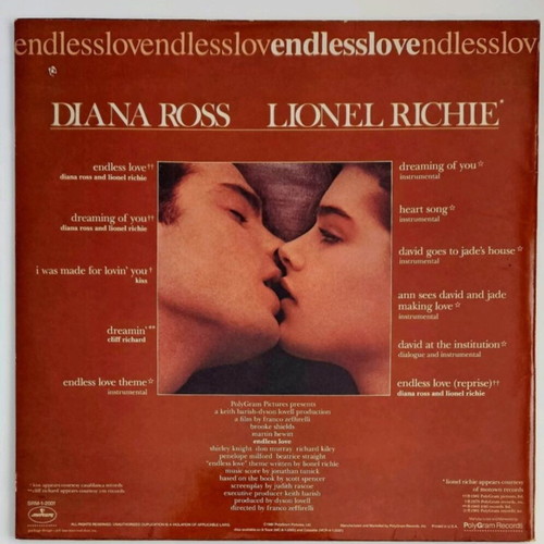 Endless Love Original Motion Picture Soundtrack vinyl record near mint