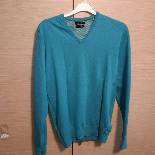 Massimo Dutti men's V-neck turquoise blouse like new size M