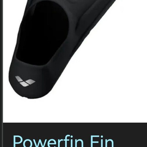 Arena Power Fin swim fins used, size 39_40, black