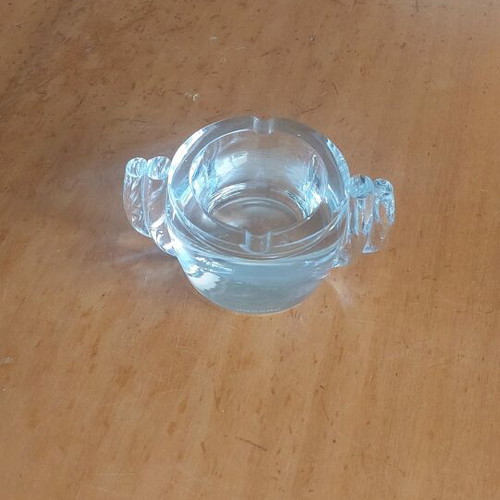 Crystal ashtray Krosno Poland used, height 6 cm