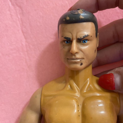 Action Man vintage figure with movable head and working eyes, used