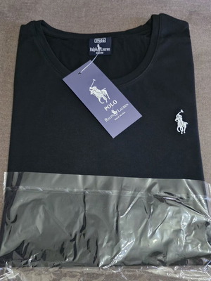 Ralph Lauren Women's Short Sleeve Top with Neckline, New, Size M, Black
