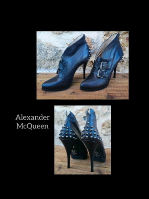 Alexander McQueen Black Stiletto Ankle Boots Like New