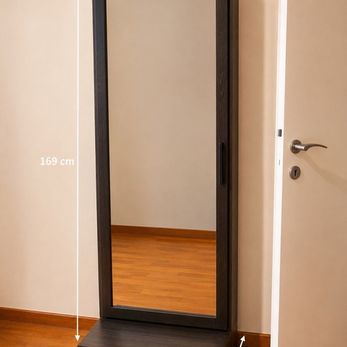 Floor mirror wenge with storage space like new