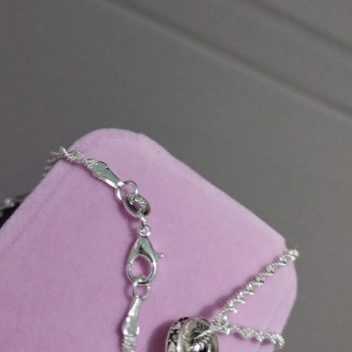 Silver pendant heart locket with angel wings and 60 cm chain new