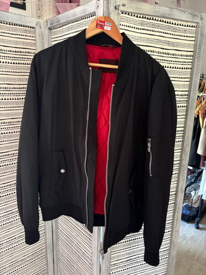 Μπουφάν Unisex Μαύρο Zara Basic Man XL σαν καινούργιο