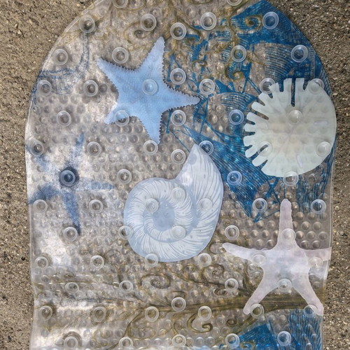 Anti-slip bath mat like new with suction cups 69x38 cm