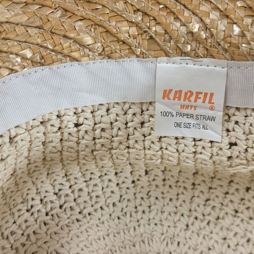 Karfil Hats Women's Straw Sun Hat Wide Brim Adjustable New Beige