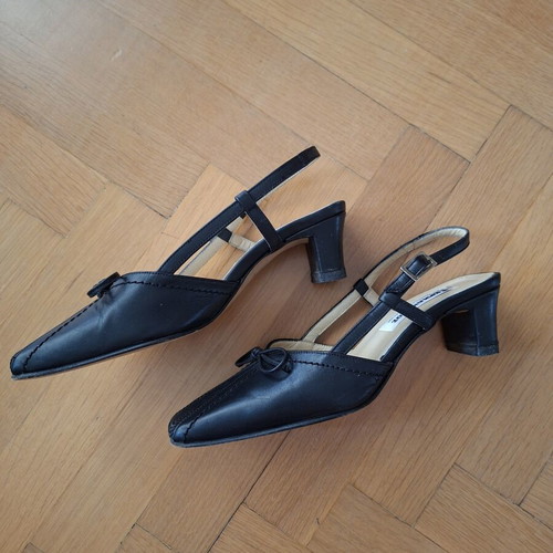 Vintage leather slingback shoes size 35, black