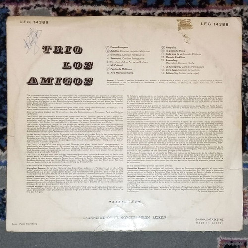 Trio Los Amigos LP record used, folk
