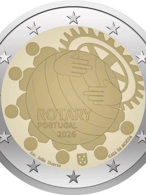 Португалия 2 евро 2026 UNC паметна монета Rotary