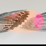 Μεγάλο χρυσό δαχτυλίδι 14κ. με πανέμορφο συνθετικό ρουμπίνι 6,78γρ.