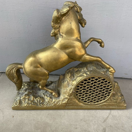 Bronze horse clock used, 1940s vintage