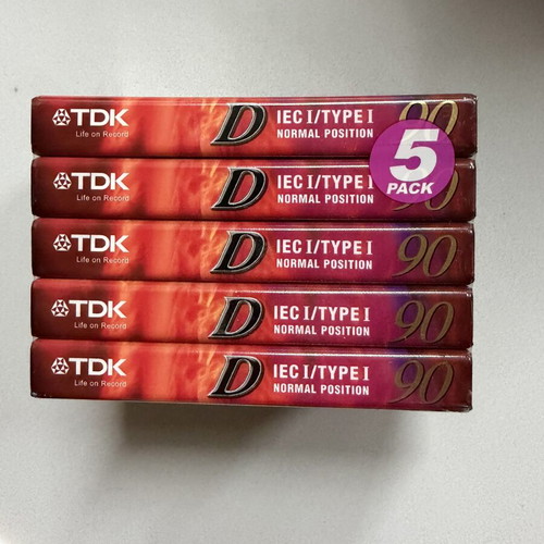 TDK audio cassette set of 5 sealed 90 minutes