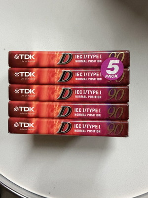 TDK audio cassette set of 5 sealed 90 minutes