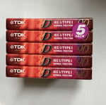 TDK audio cassette set of 5 sealed 90 minutes