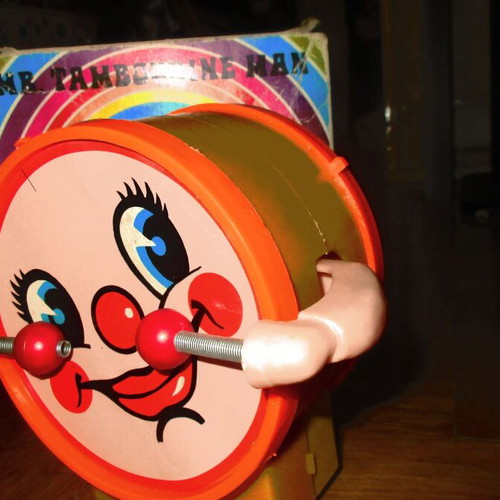 Mr. Tambourine Man rare battery toy used with original 80s box