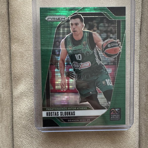 Kostas Sloukas Panathinaikos Aktor 2024-25 Prizm EuroLeague Green Pulsar card new