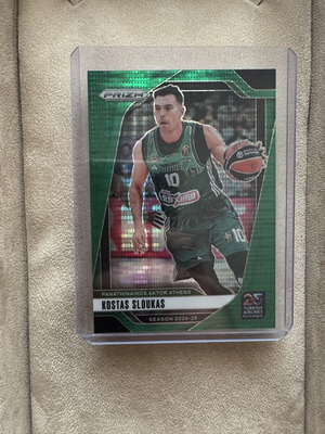 Kostas Sloukas Panathinaikos Aktor 2024-25 Prizm EuroLeague Green Pulsar card new