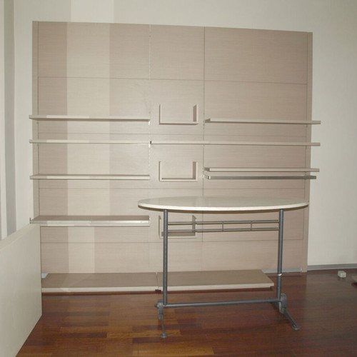 Wooden wall furniture like new with shelves and hanger