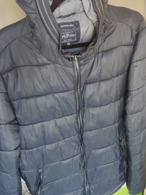 Ανδρικό μπουφάν Funky Buddha μεταχειρισμένο, μαύρο και μπλε, XXL με μικρό σκίσιμο