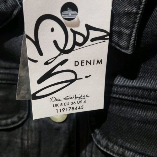 Miss Selfridge Denim Sleeveless Dress New, Black, Size S
