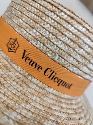 Straw hat Veuve Clicquot Champagne new, beige and yellow