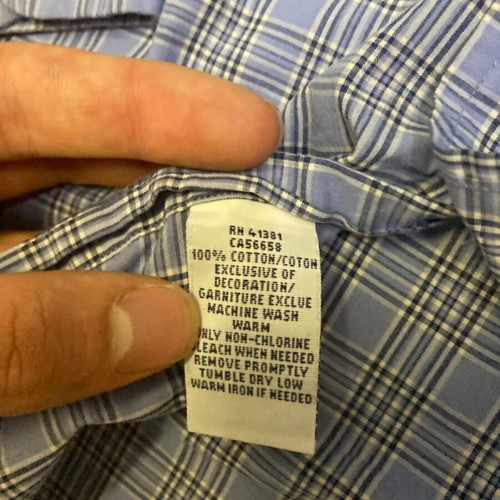 Ralph Lauren Oxford Blue White Blocked Long Sleeve Shirt, M