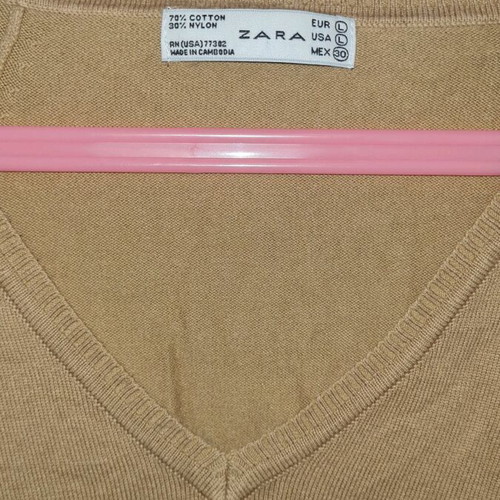 Zara thin knit shirt size Large like new, mocha color