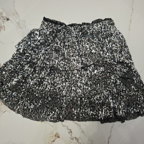 Zara skirt with sequins silver and black size 11-12 years like new