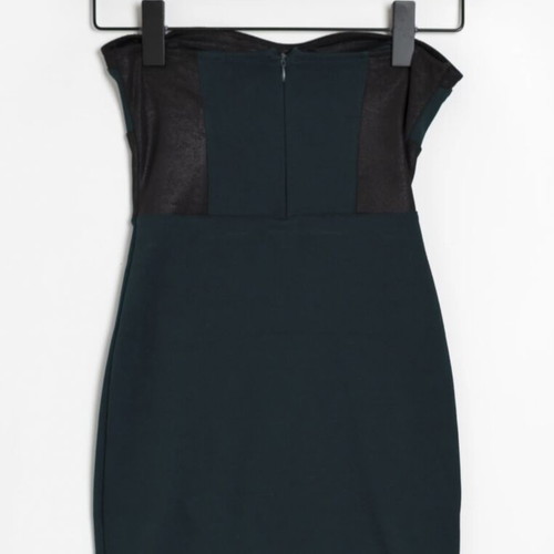 Bershka dark green teal tight mini dress, size S
