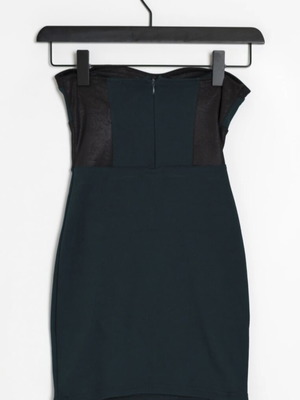 Bershka dark green teal tight mini dress, size S