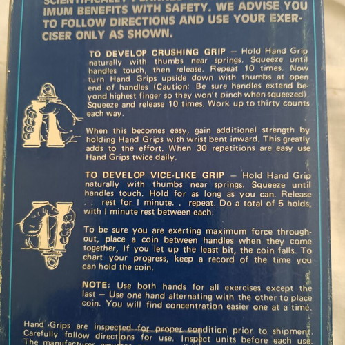 Vintage exercise hand grip pair new
