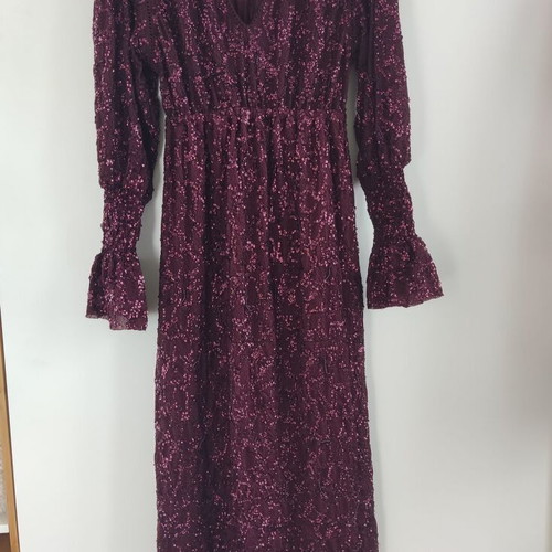 Zara long red dress with sequins like new