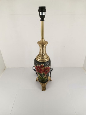 Table lamp ceramic and bronze vase composition 1950s used without lampshade