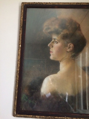 Πίνακας ζωγραφικής της Φιφής Ziller μεταχειρισμένος, προσωπογραφία 47x56cm