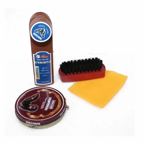 Shine brown shoe polish new